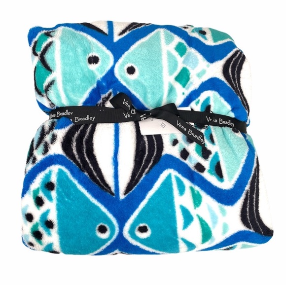 Vera Bradley Throw Blanket in Go Fish Blue - Picture 2 of 5